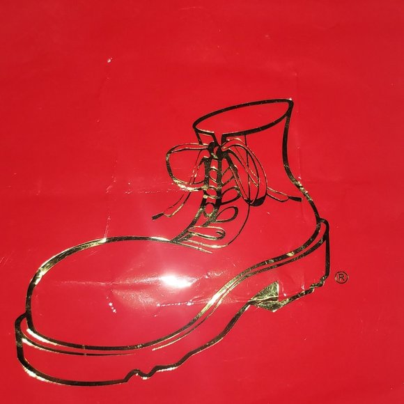 DOC MARTEN JACK BOOT COMBAT BOOT Red & Gold Gift Bag Small 6" x 9" - Picture 2 of 2